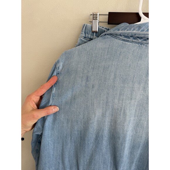 DRIFTWOOD Boho Blue Embroidered Ankle Flare Wide Leg Jeans Women’s Large Set - Picture 6 of 10